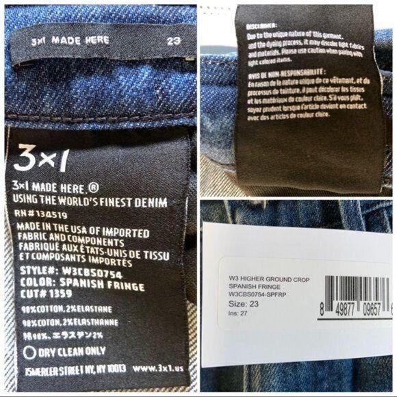 $295. 3 X 1 Spanish Fringe Straight Leg - Picture 6 of 6